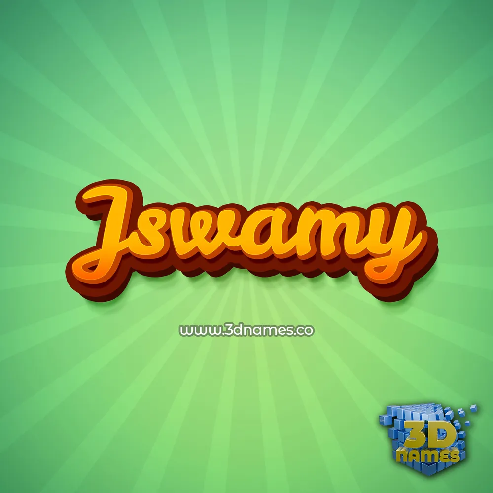 jswamy in Green Rays style - 3D name wallpaper