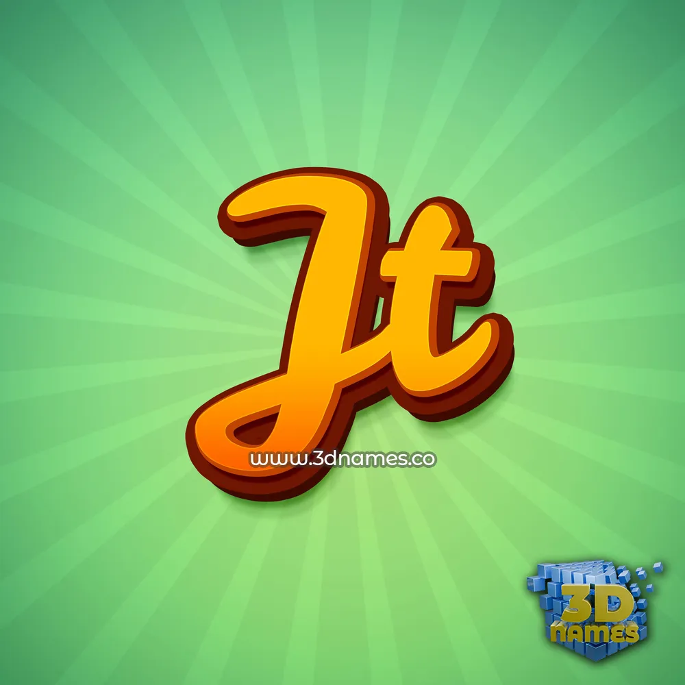jt in Green Rays style - 3D name wallpaper