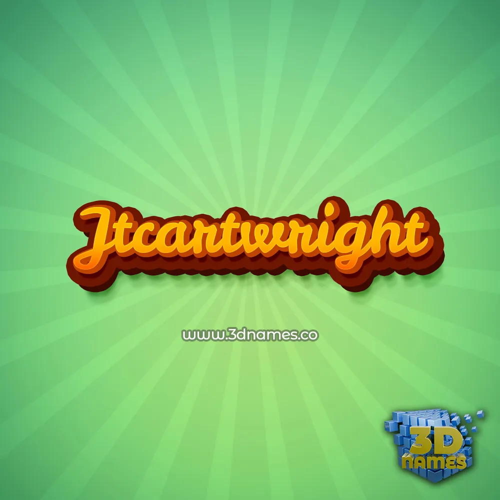 jtcartwright in Green Rays style - 3D name wallpaper