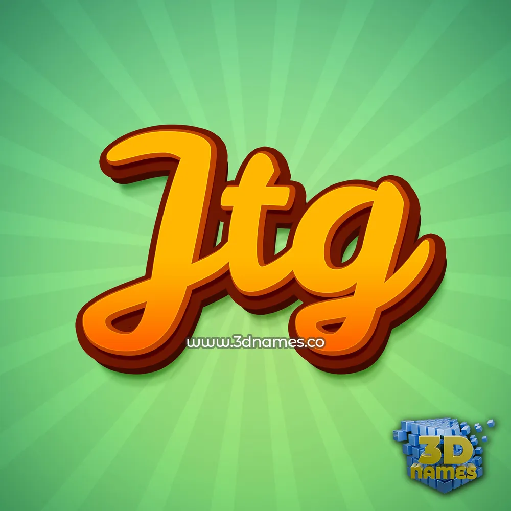 jtg in Green Rays style - 3D name wallpaper
