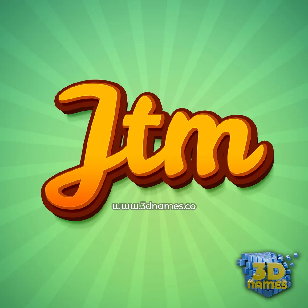 jtm in Green Rays style - 3D name wallpaper
