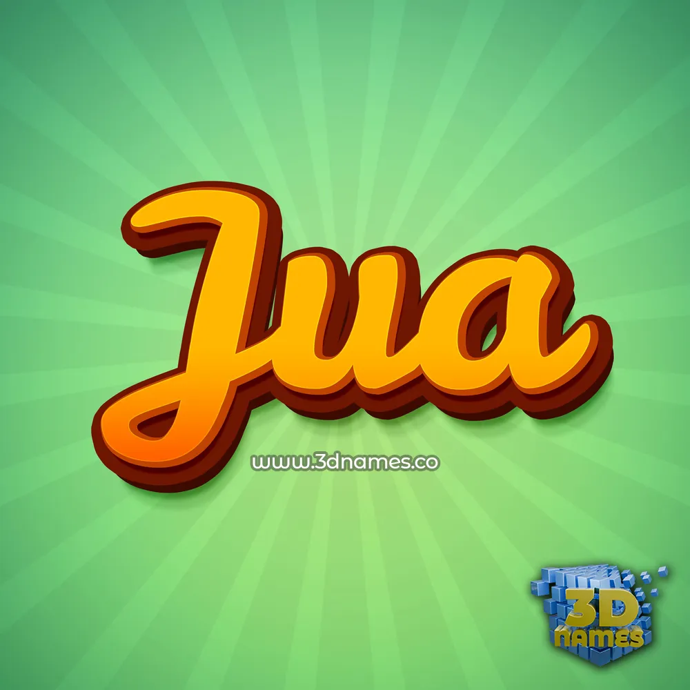 jua in Green Rays style - 3D name wallpaper