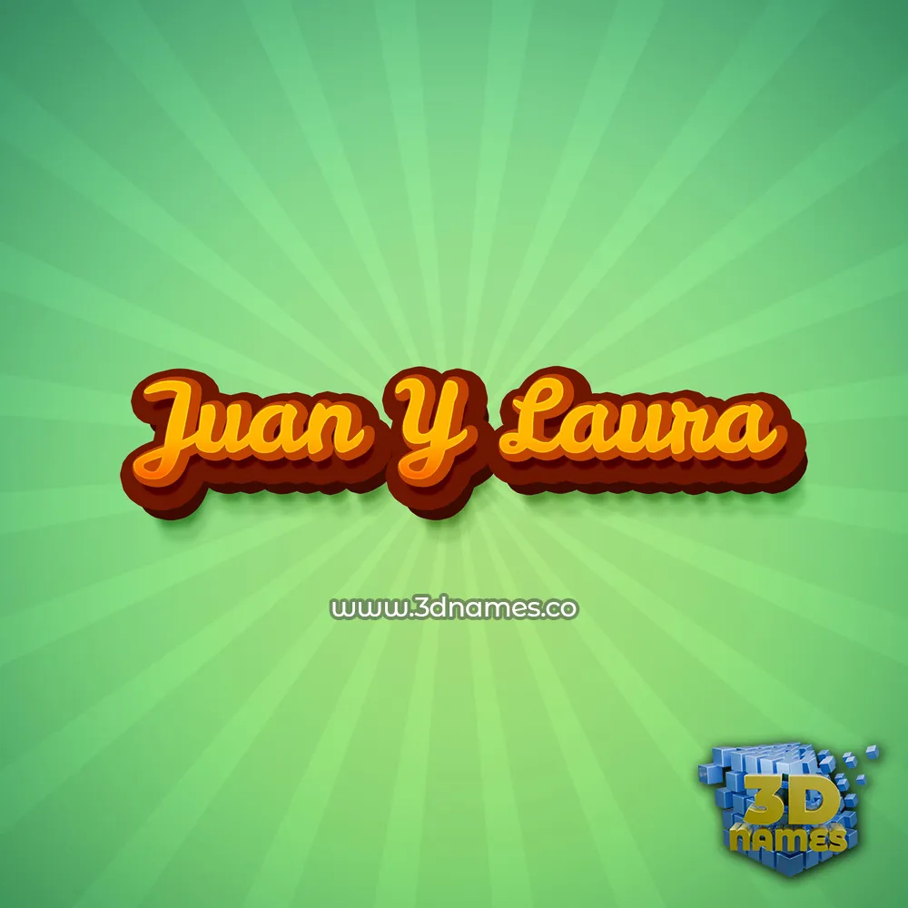 juan y laura in Green Rays style - 3D name wallpaper