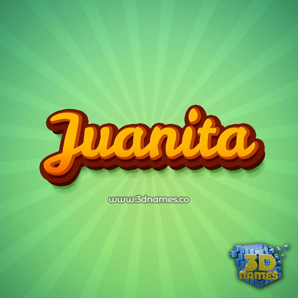 juanita in Green Rays style - 3D name wallpaper