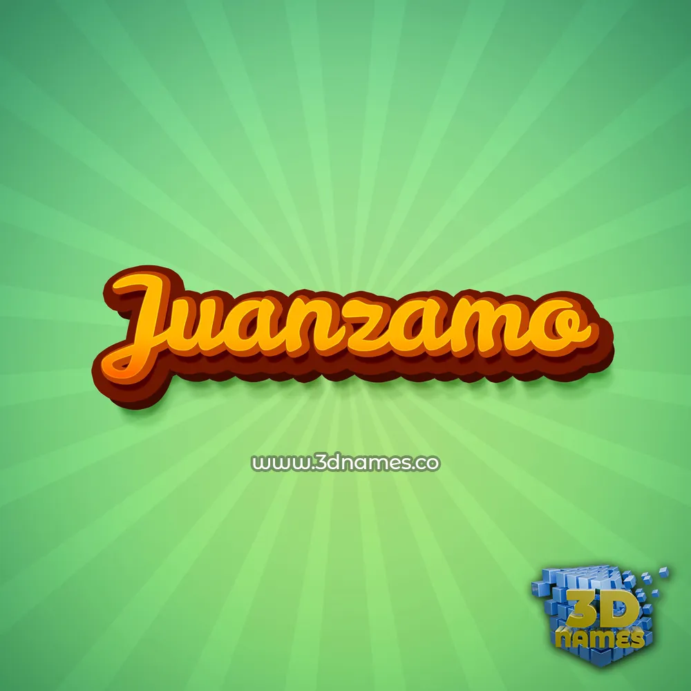 juanzamo in Green Rays style - 3D name wallpaper