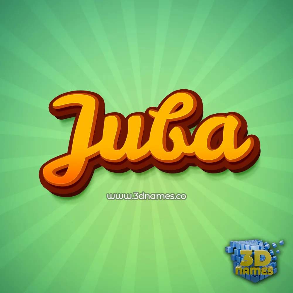 juba in Green Rays style - 3D name wallpaper