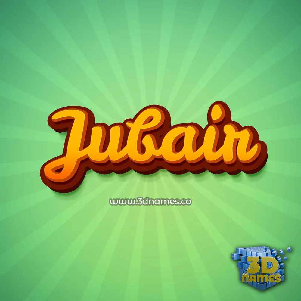 jubair in Green Rays style - 3D name wallpaper