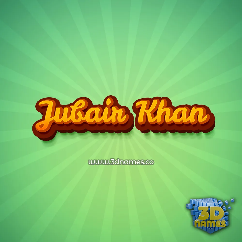 jubair khan in Green Rays style - 3D name wallpaper