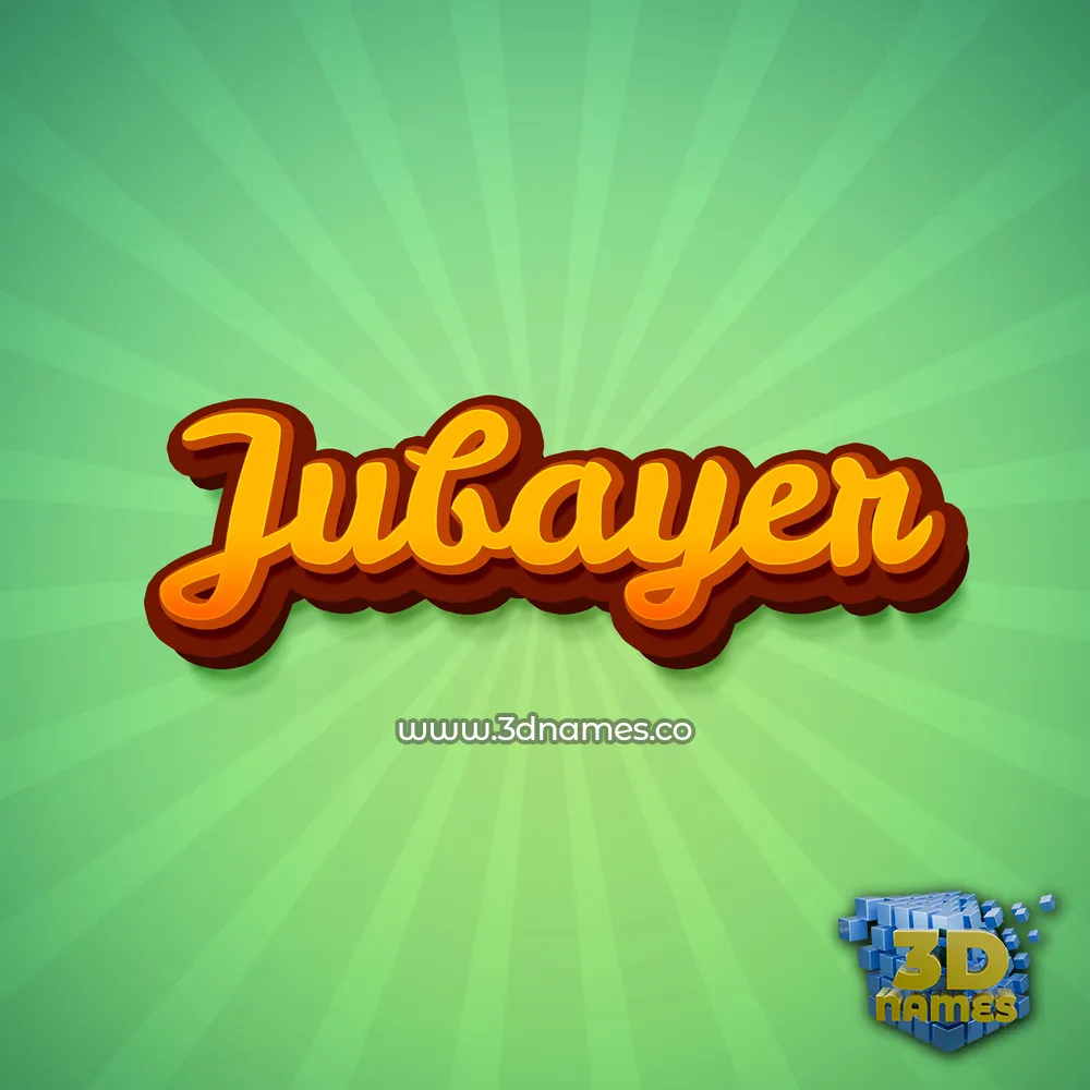 jubayer in Green Rays style - 3D name wallpaper