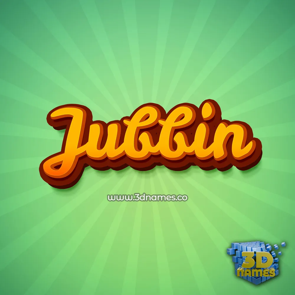 jubbin in Green Rays style - 3D name wallpaper