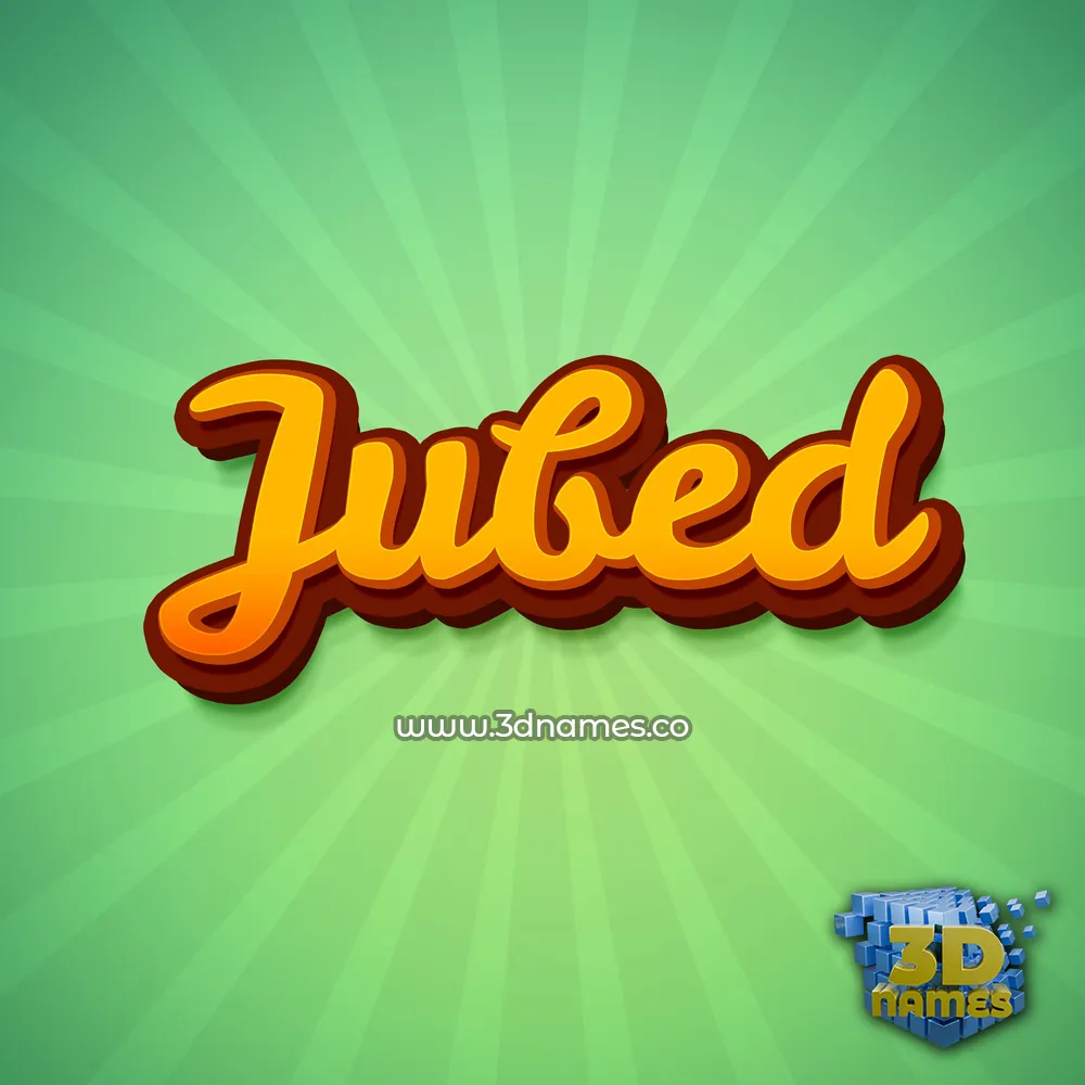 jubed in Green Rays style - 3D name wallpaper