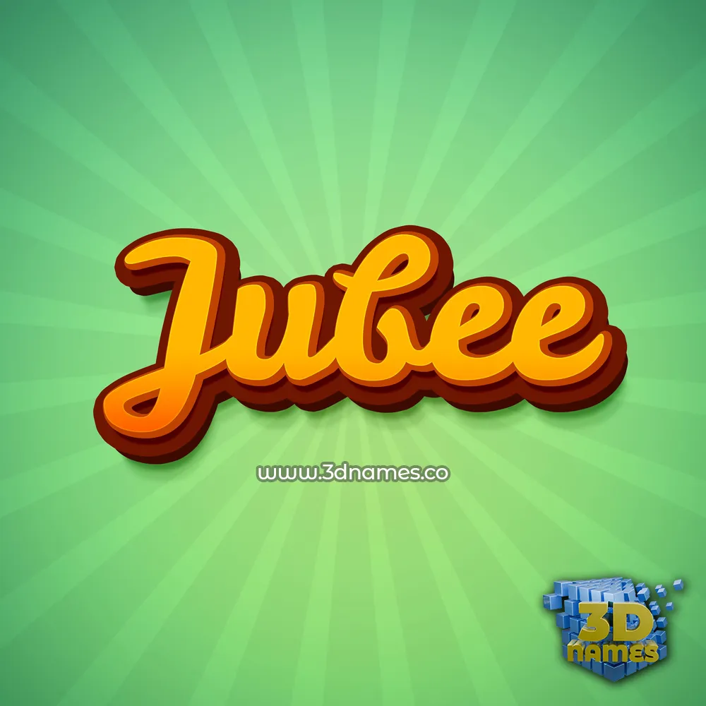 jubee in Green Rays style - 3D name wallpaper