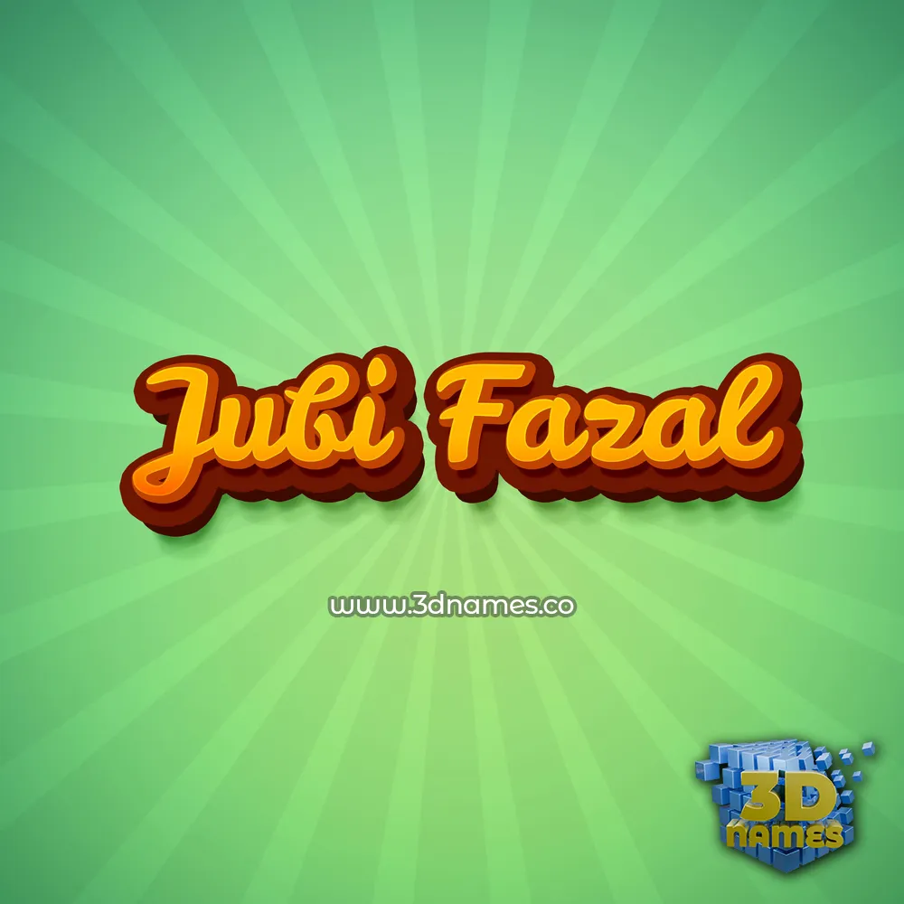 jubi fazal in Green Rays style - 3D name wallpaper