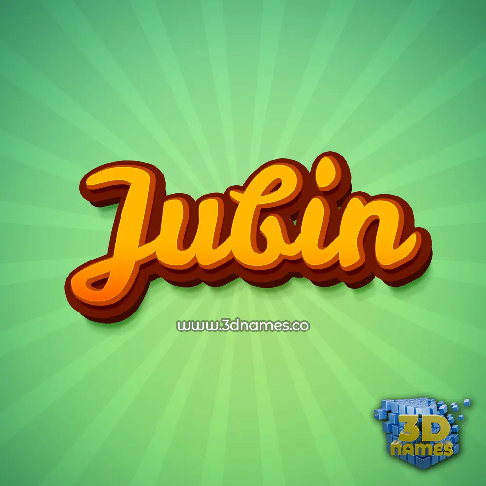 jubin in Green Rays style - 3D name wallpaper