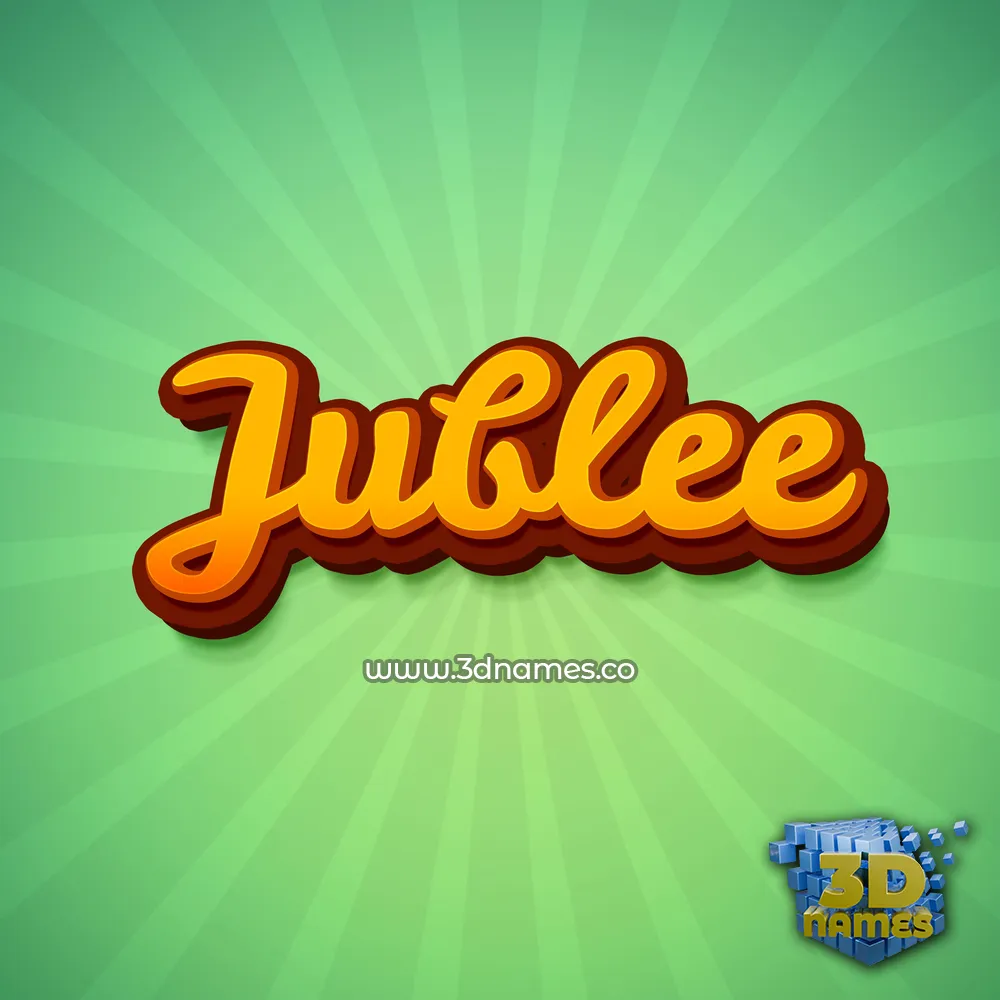 jublee in Green Rays style - 3D name wallpaper
