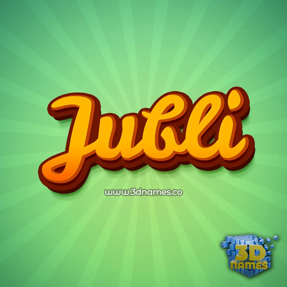 jubli in Green Rays style - 3D name wallpaper