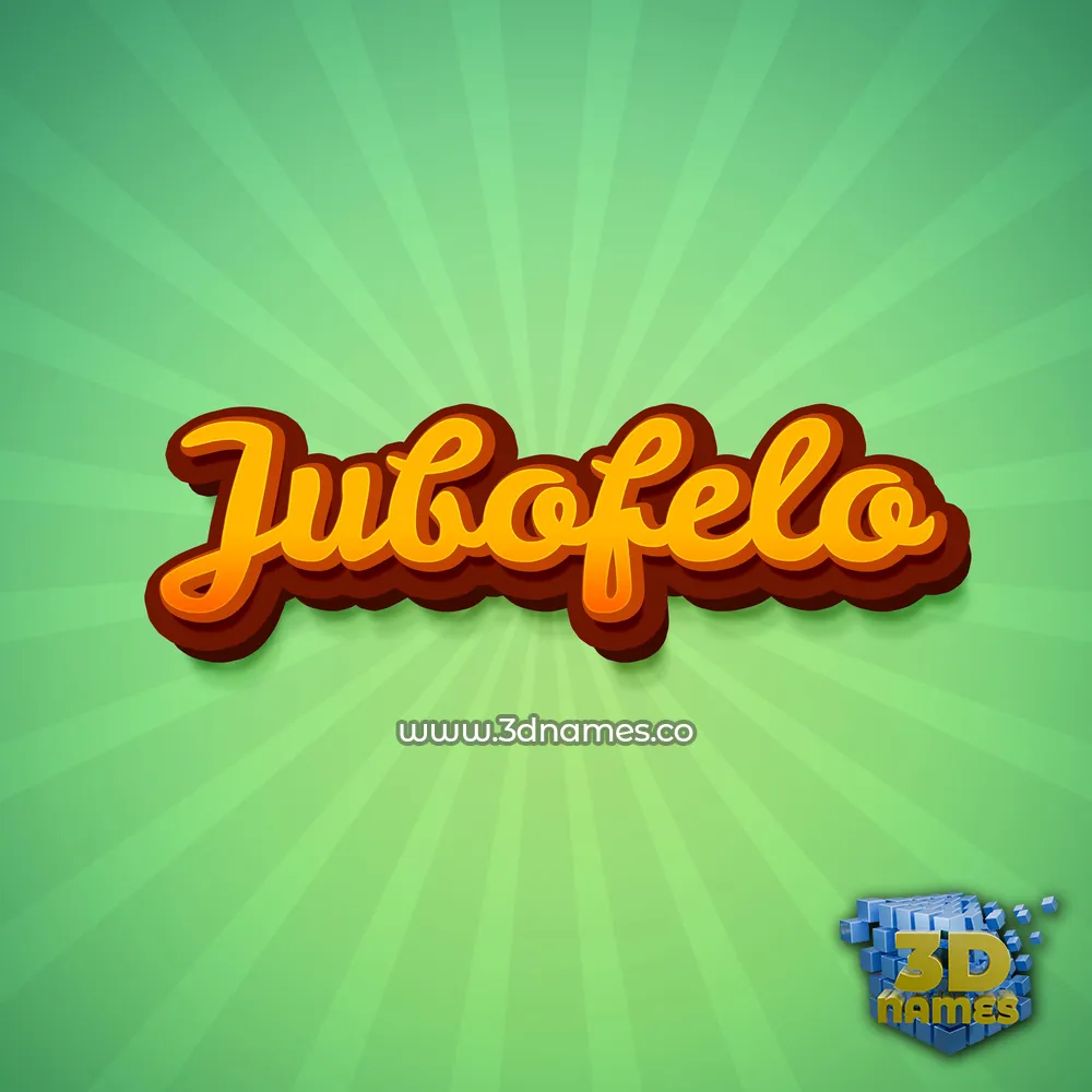 jubofelo in Green Rays style - 3D name wallpaper