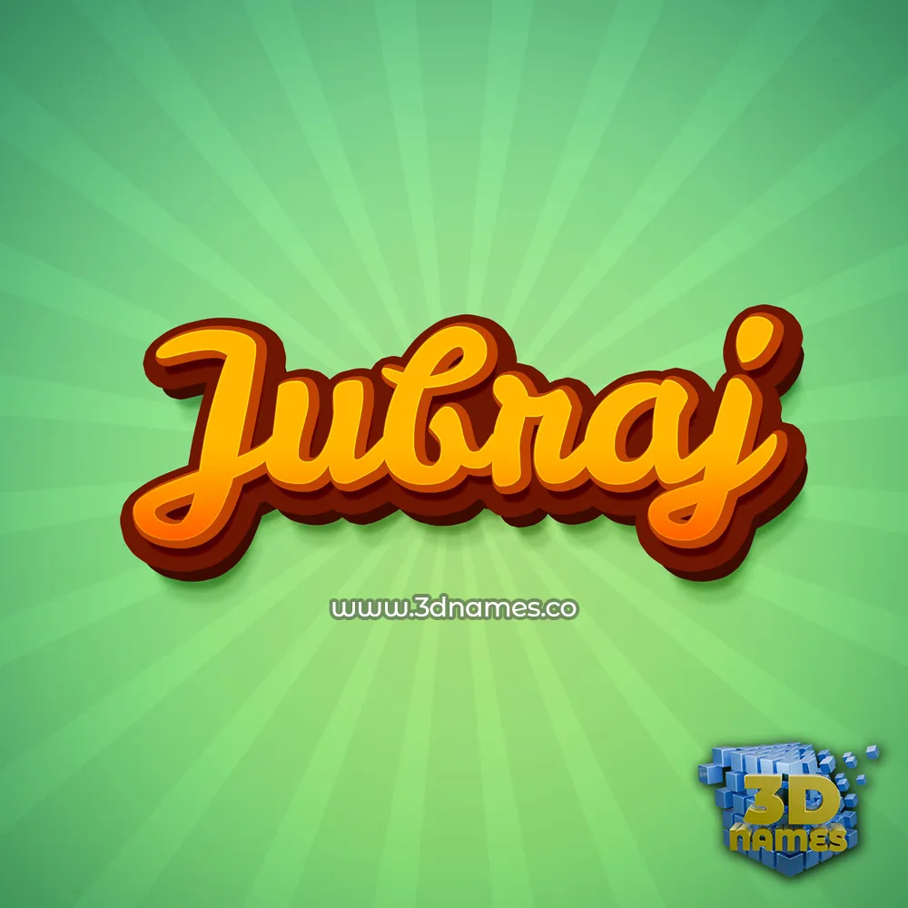 jubraj in Green Rays style - 3D name wallpaper