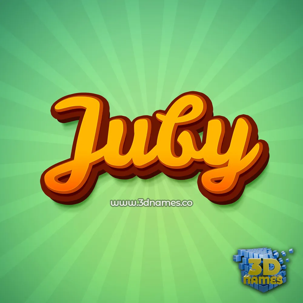 juby in Green Rays style - 3D name wallpaper