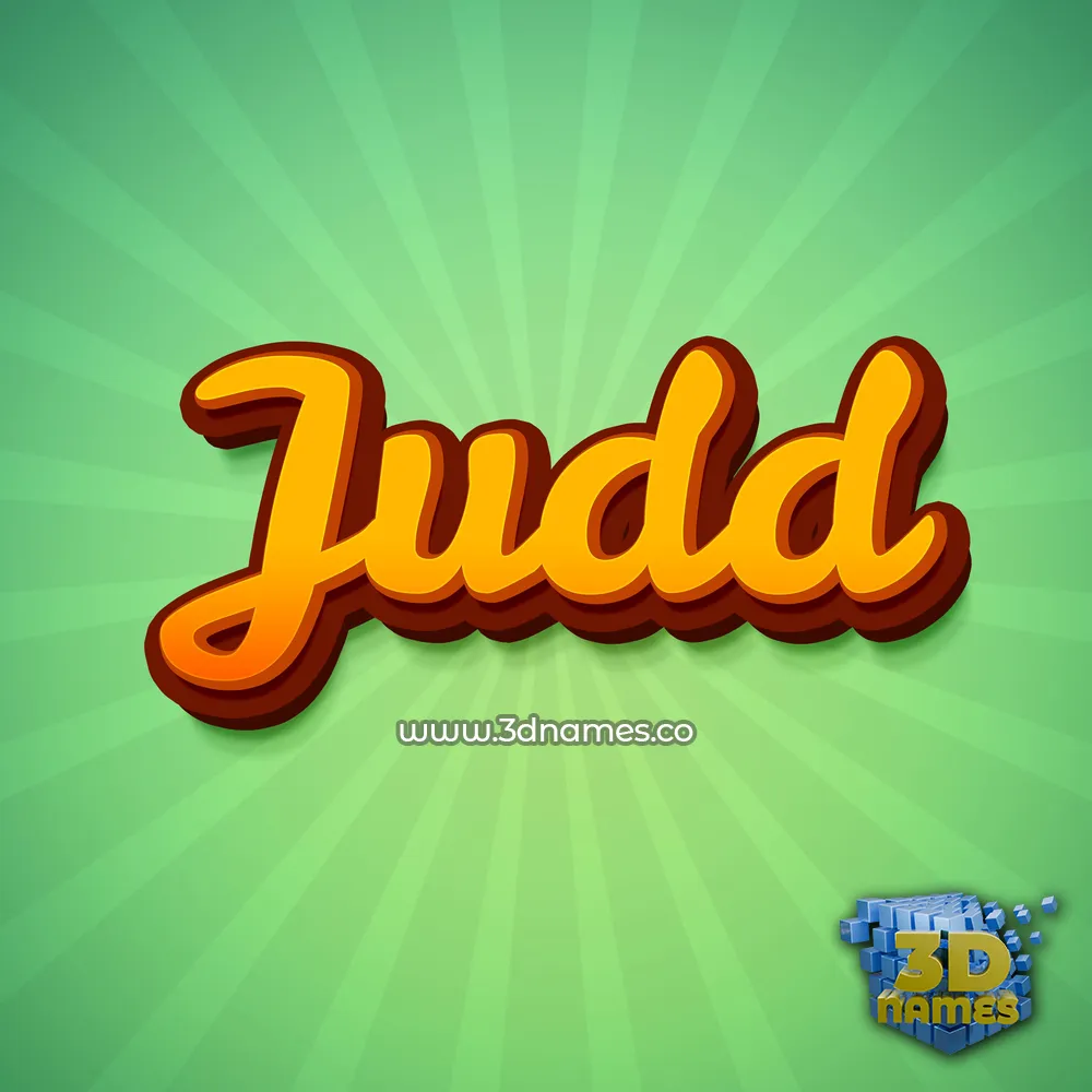 judd in Green Rays style - 3D name wallpaper