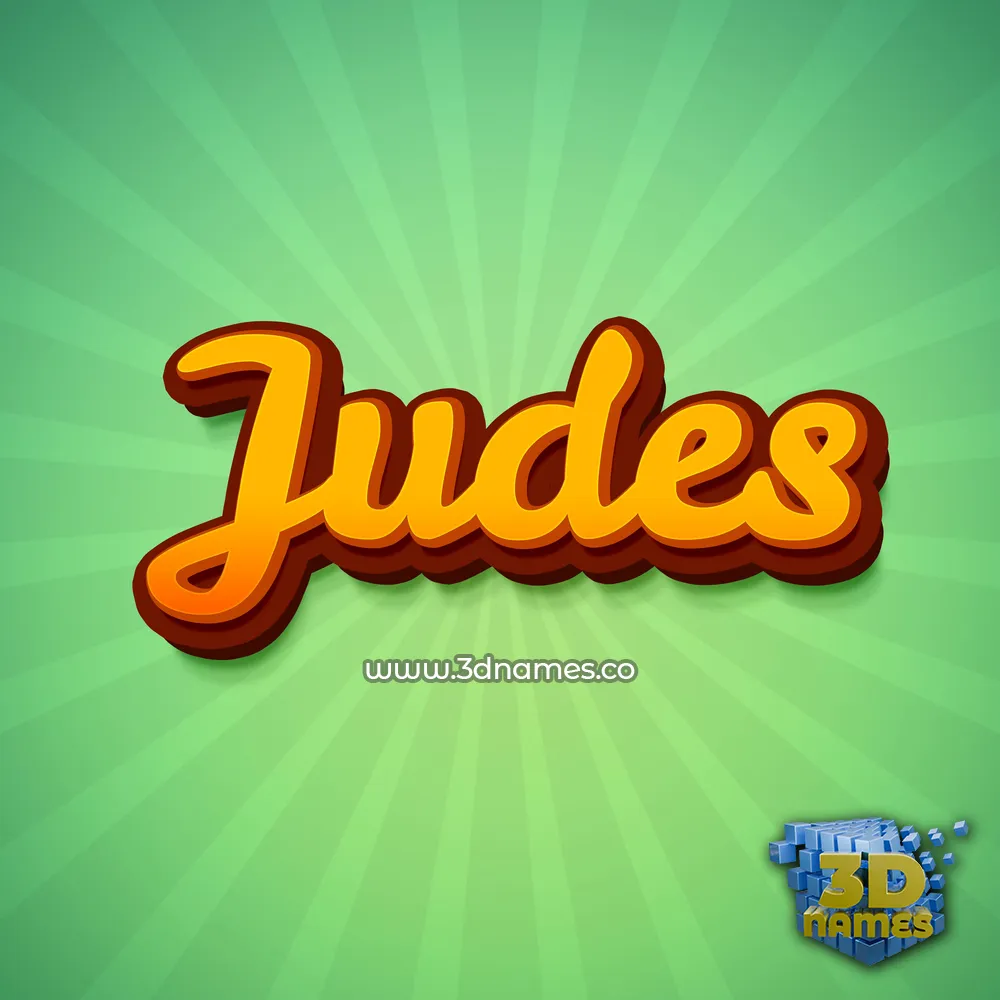 judes in Green Rays style - 3D name wallpaper