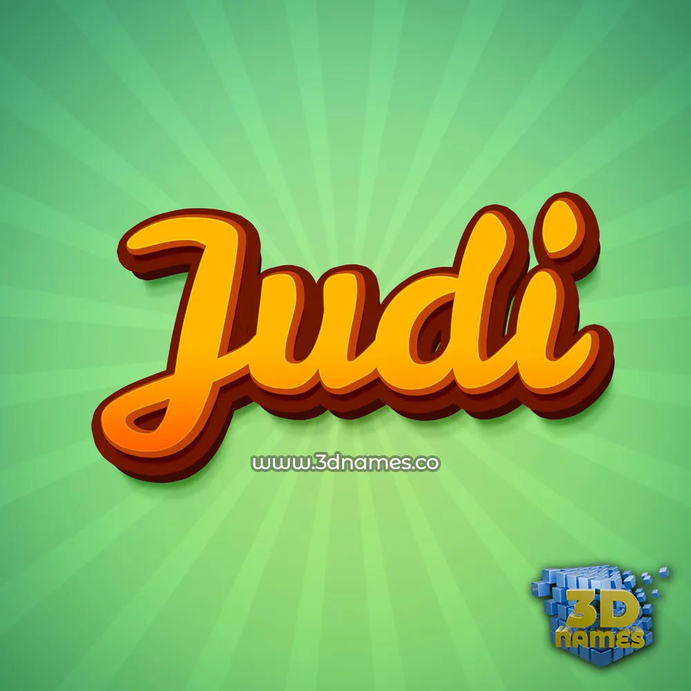 judi in Green Rays style - 3D name wallpaper