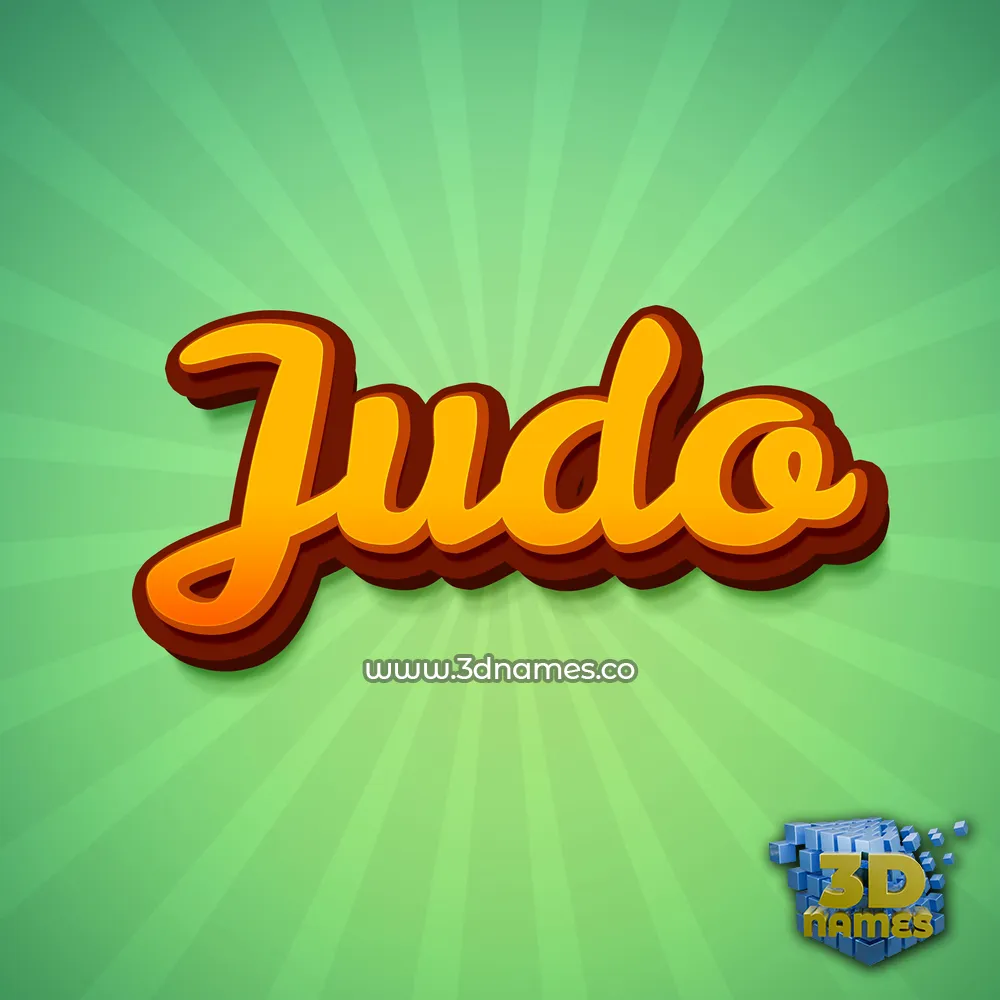 judo in Green Rays style - 3D name wallpaper