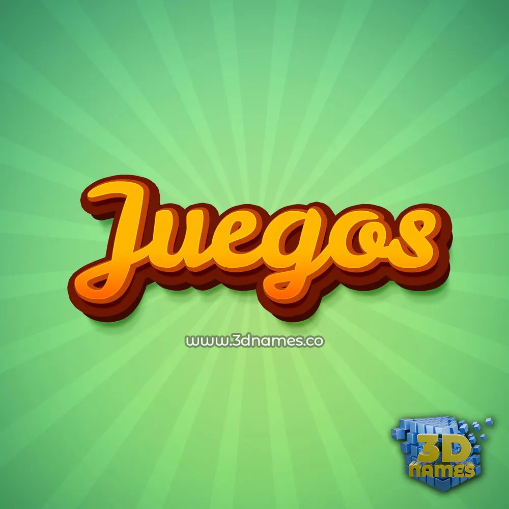 juegos in Green Rays style - 3D name wallpaper