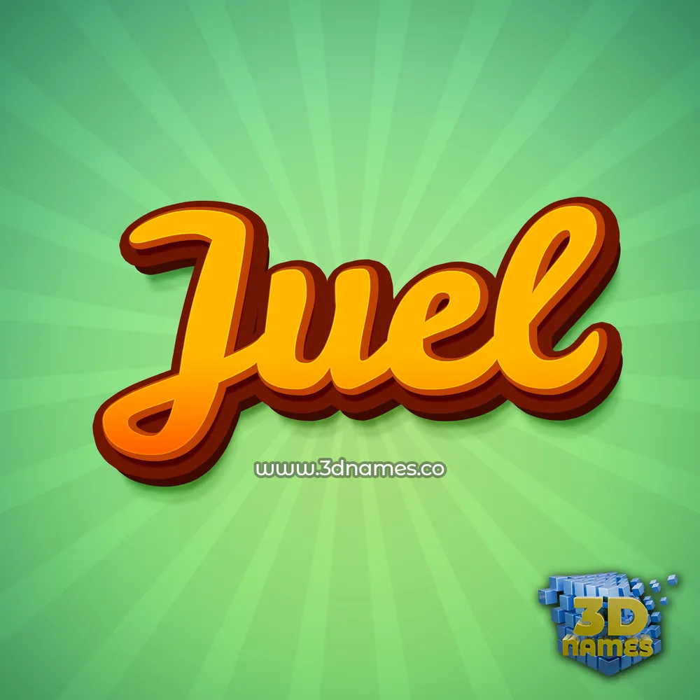 juel in Green Rays style - 3D name wallpaper