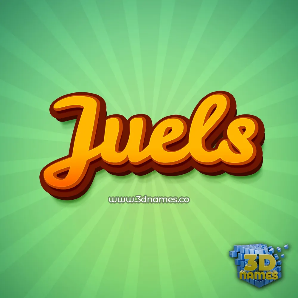juels in Green Rays style - 3D name wallpaper