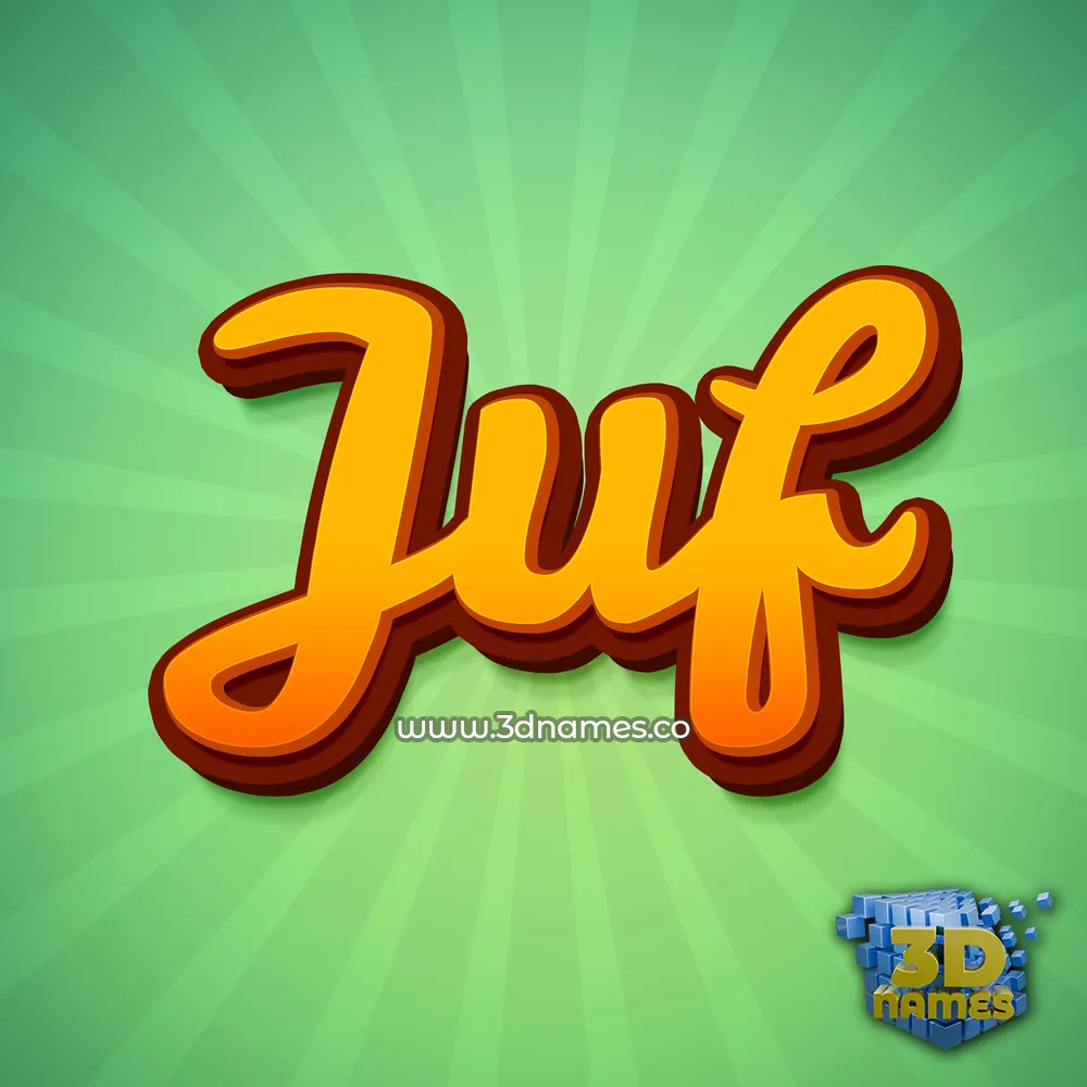 juf in Green Rays style - 3D name wallpaper
