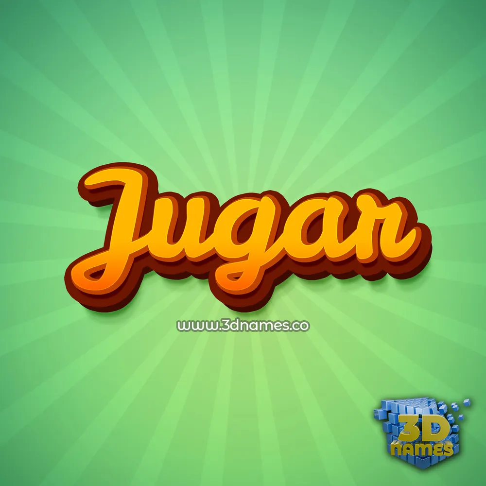 jugar in Green Rays style - 3D name wallpaper