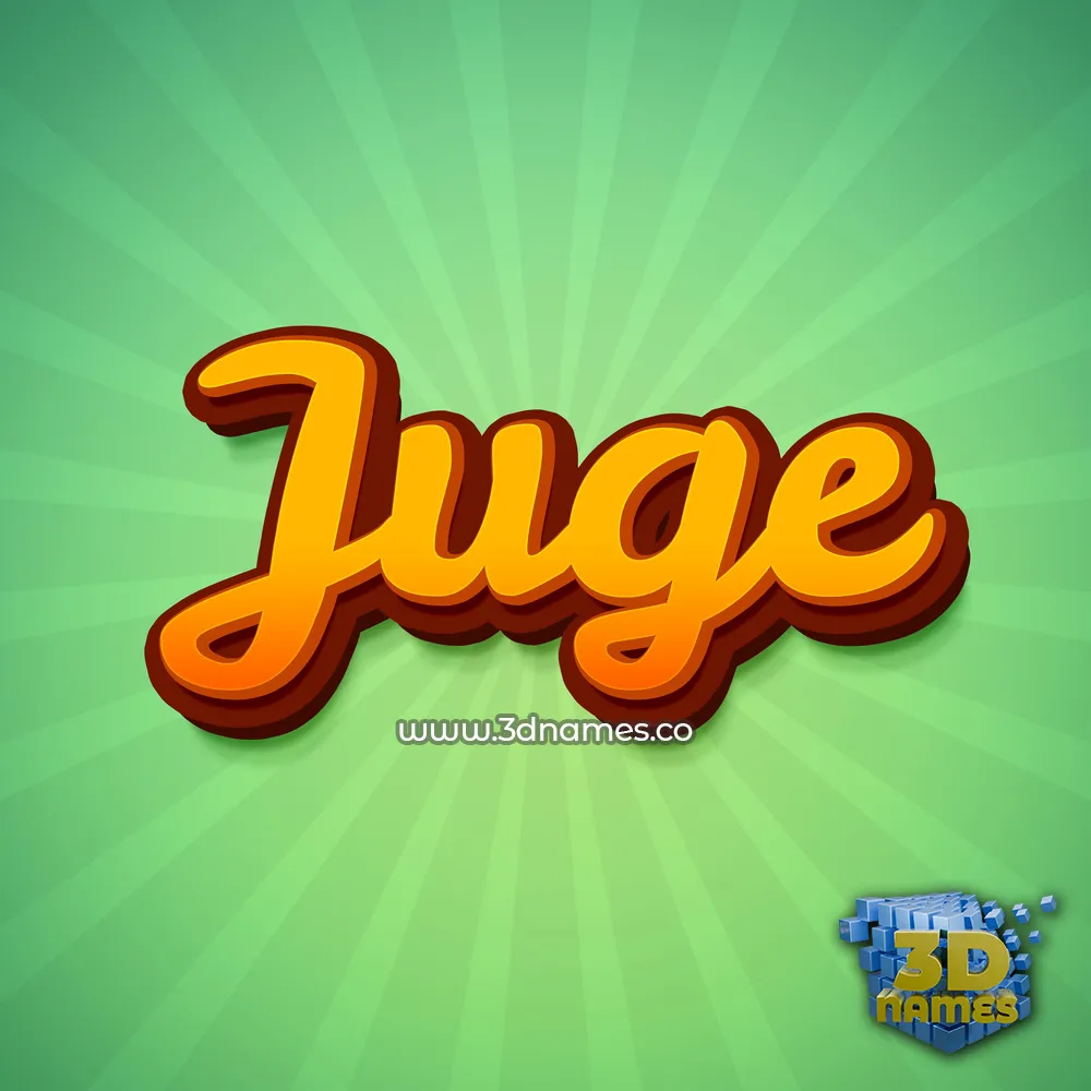 juge in Green Rays style - 3D name wallpaper