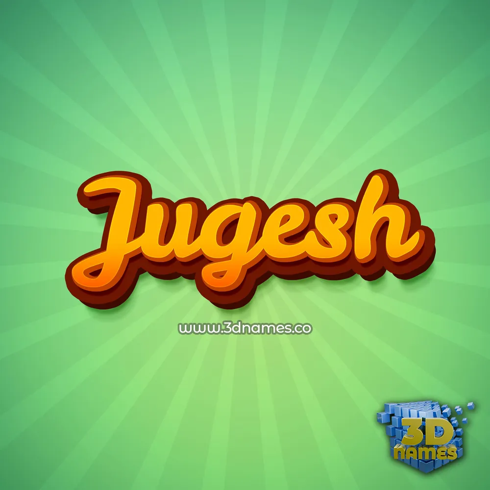 jugesh in Green Rays style - 3D name wallpaper