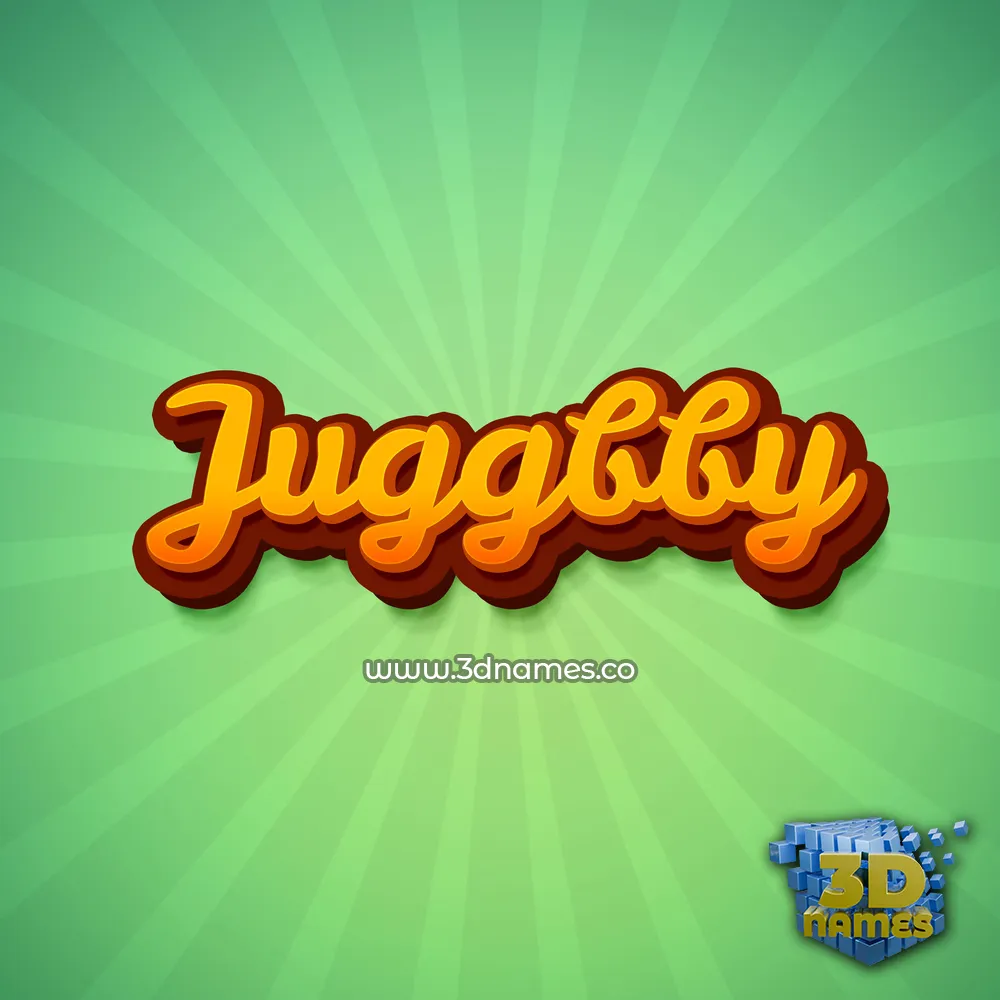 juggbby in Green Rays style - 3D name wallpaper