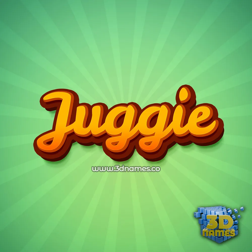 juggie in Green Rays style - 3D name wallpaper