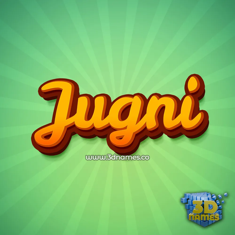 jugni in Green Rays style - 3D name wallpaper
