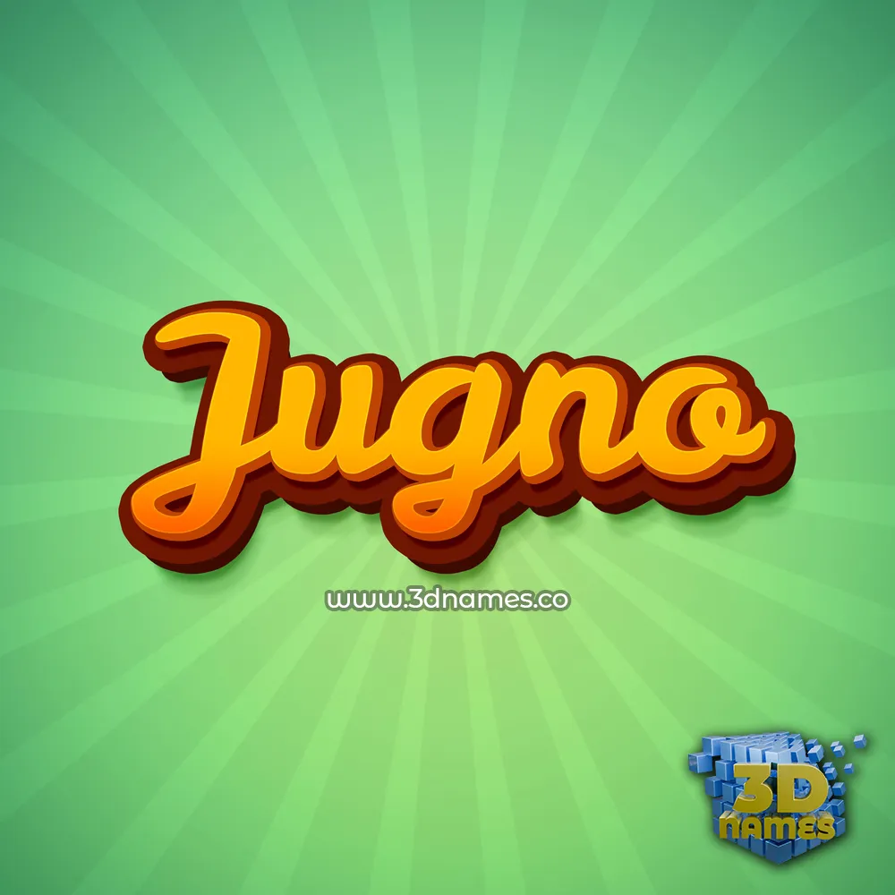 jugno in Green Rays style - 3D name wallpaper