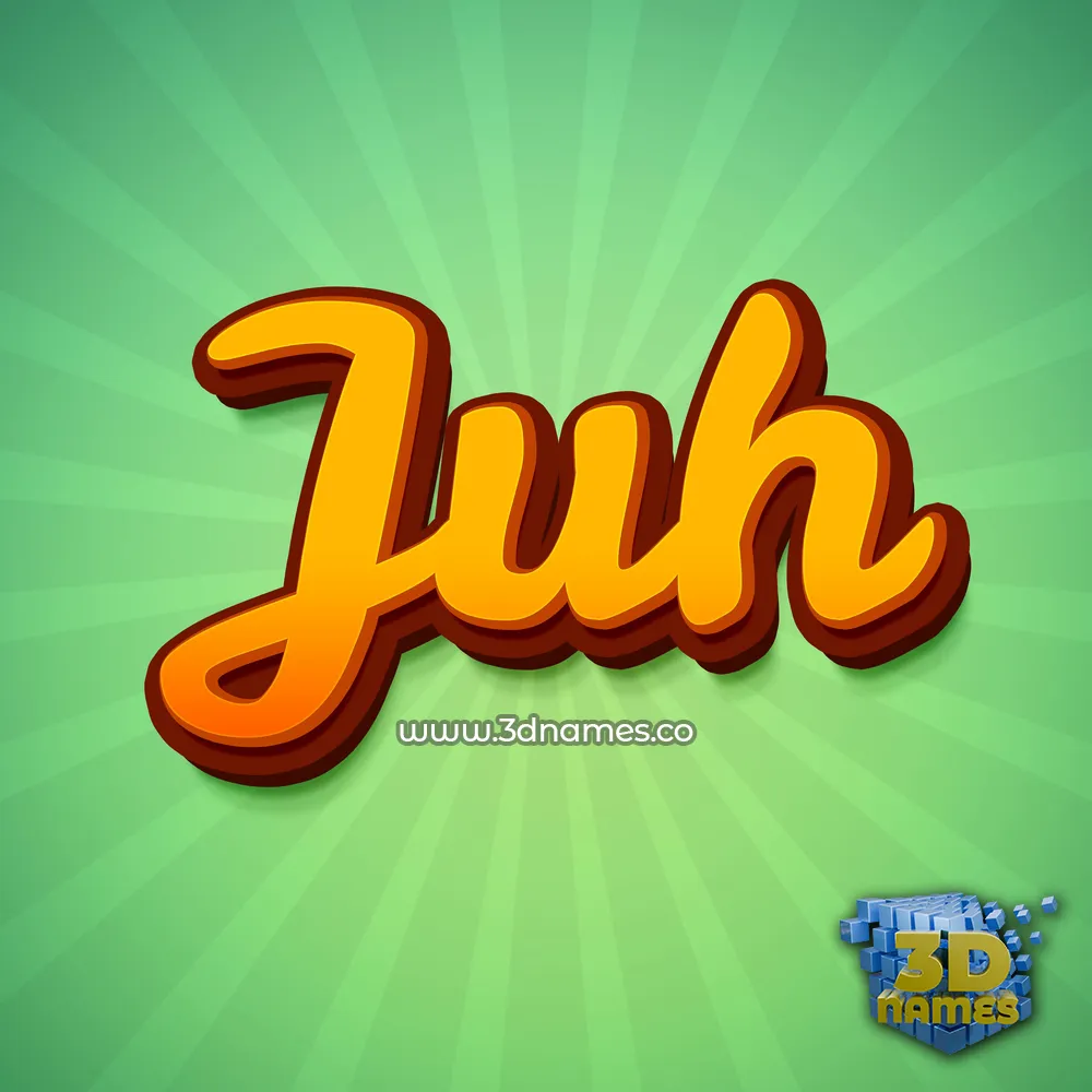 juh in Green Rays style - 3D name wallpaper