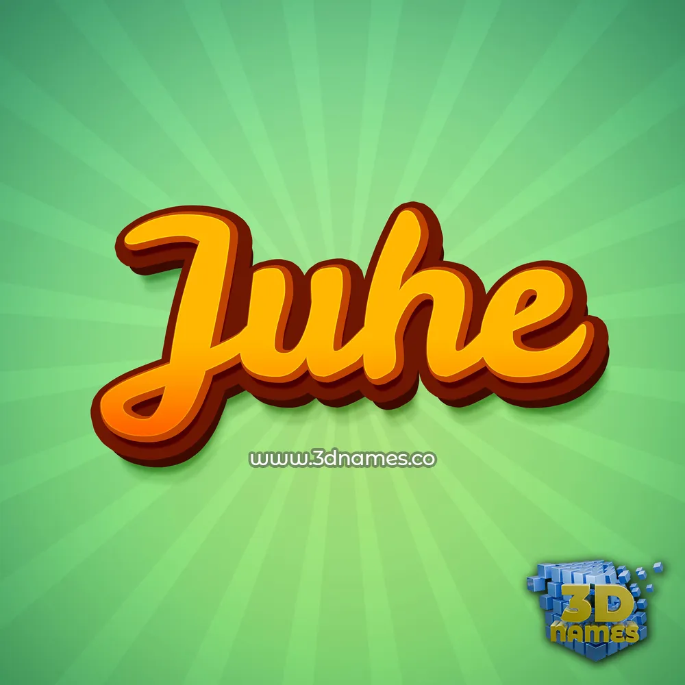 juhe in Green Rays style - 3D name wallpaper