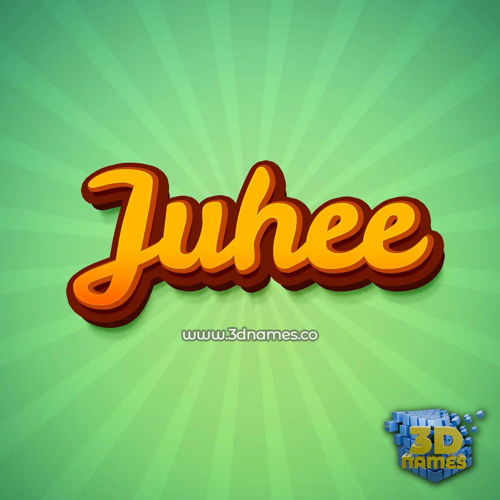 juhee in Green Rays style - 3D name wallpaper