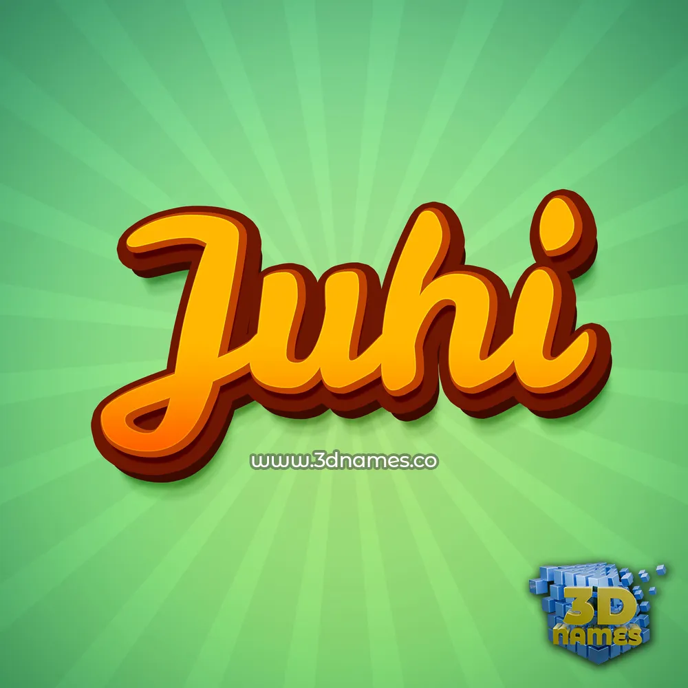 juhi in Green Rays style - 3D name wallpaper