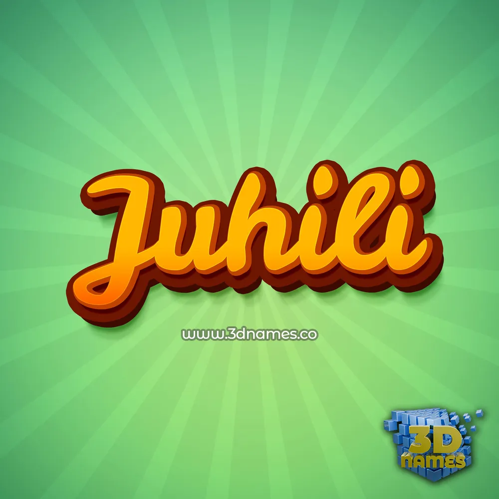 juhili in Green Rays style - 3D name wallpaper