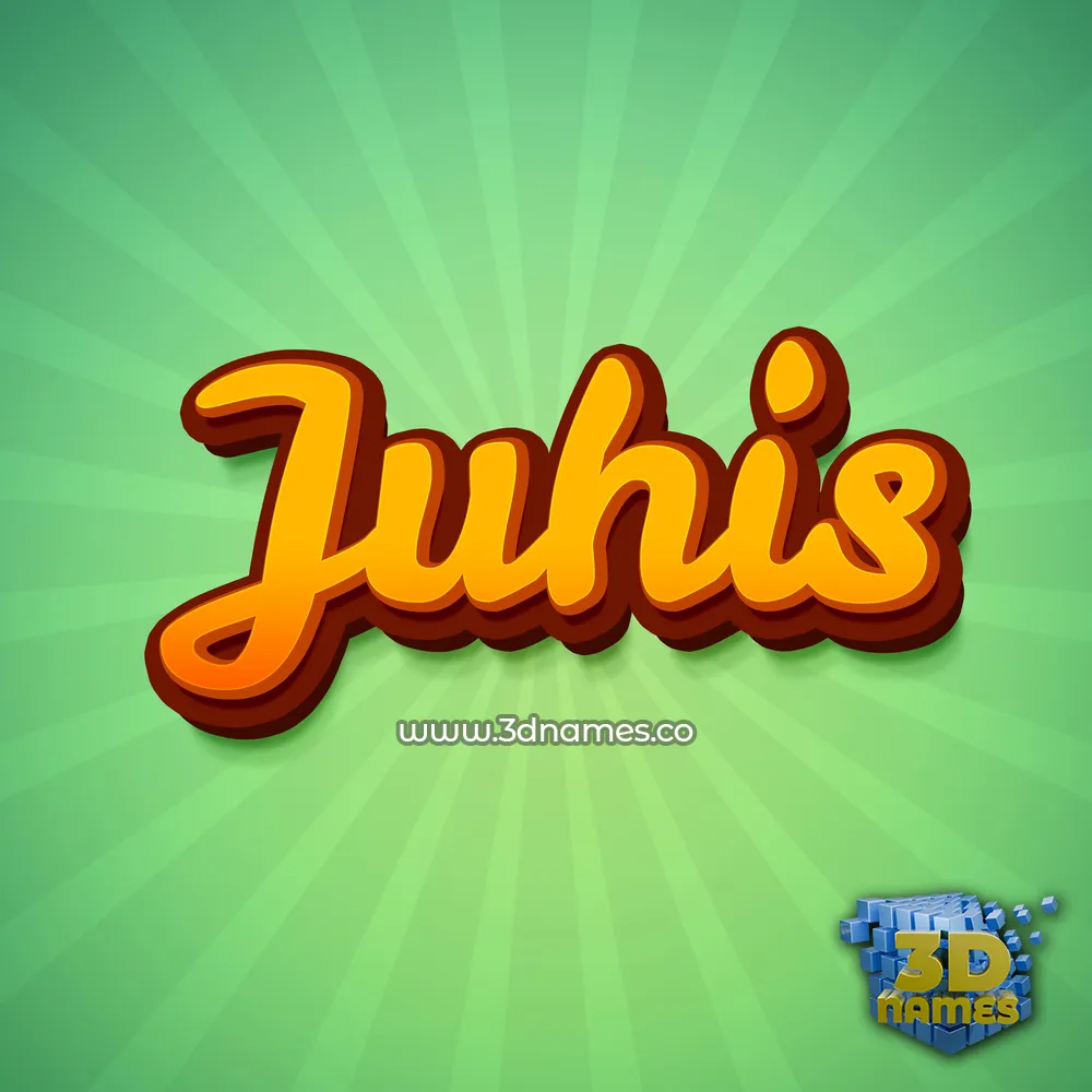 juhis in Green Rays style - 3D name wallpaper