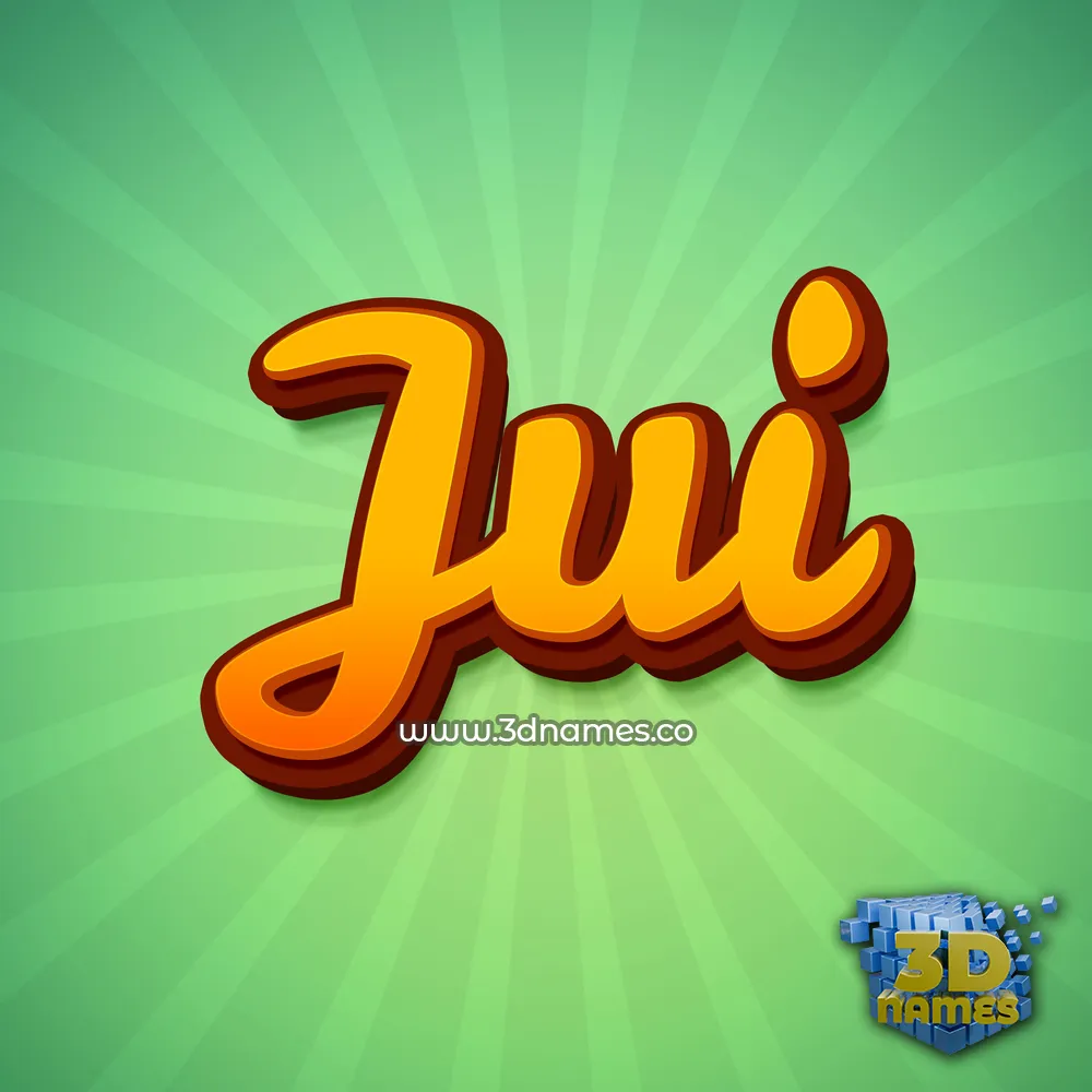 jui in Green Rays style - 3D name wallpaper