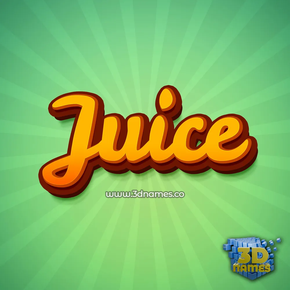 juice in Green Rays style - 3D name wallpaper