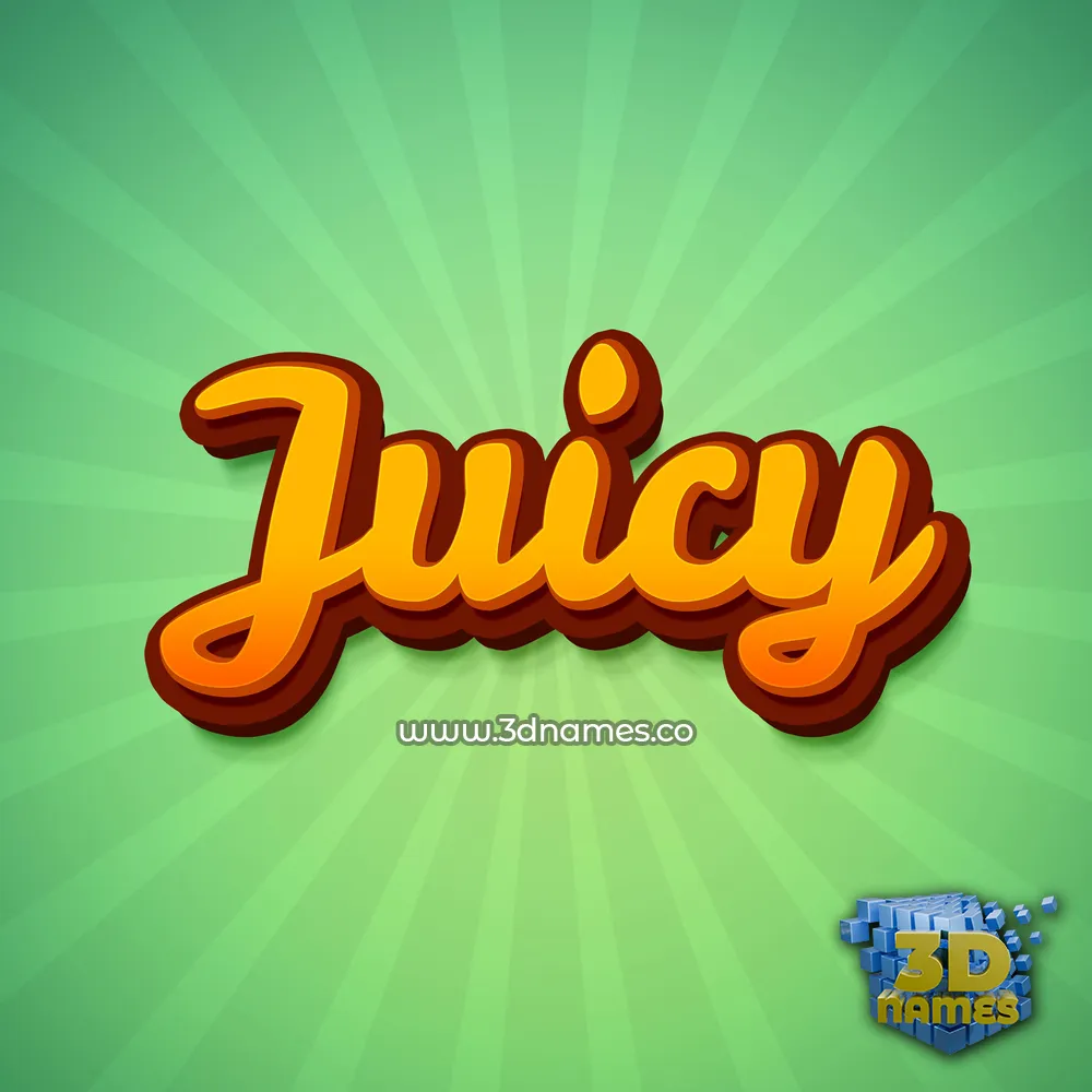 juicy in Green Rays style - 3D name wallpaper