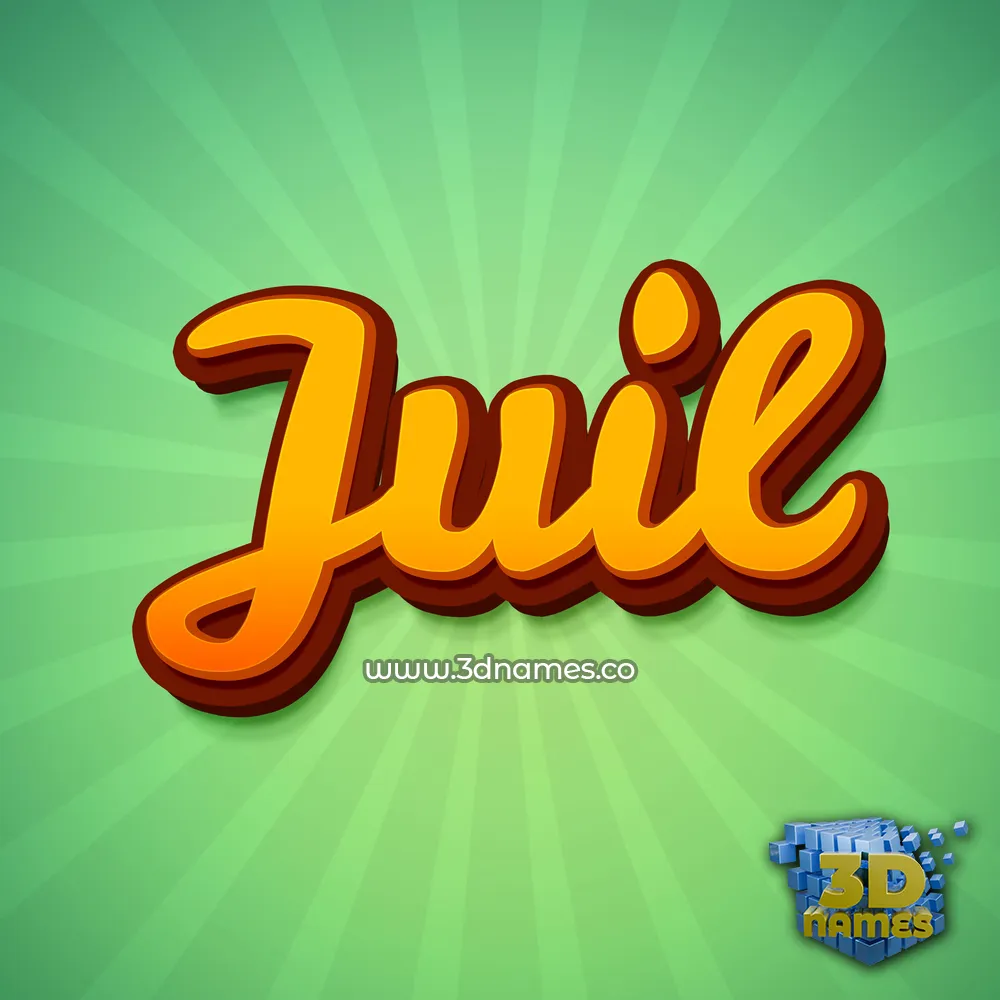 juil in Green Rays style - 3D name wallpaper