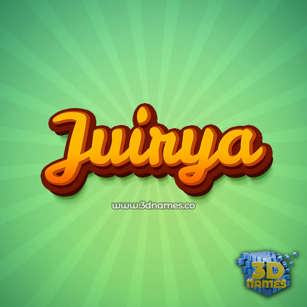 juirya in Green Rays style - 3D name wallpaper