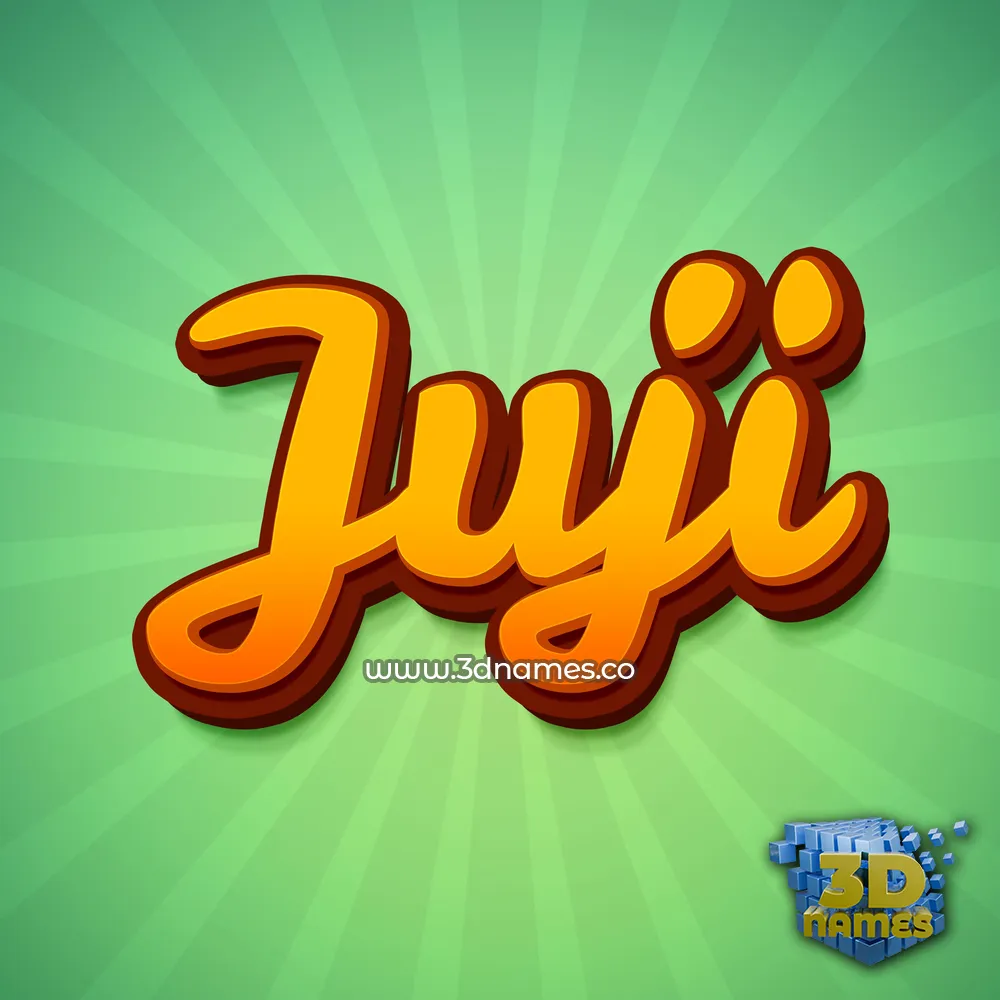 juji in Green Rays style - 3D name wallpaper
